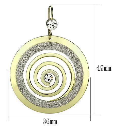 Earrings LO2716 Gold Iron Earrings with Top Grade Crystal in Clear Alamode