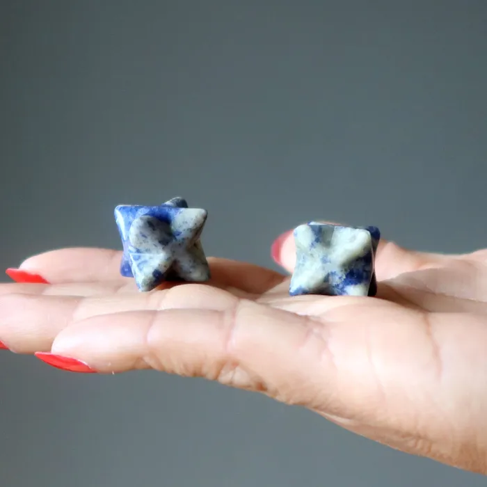Earrings Satin Crystals Lapis Merkaba Night Star Gazing Third Eye Visionary Stone
