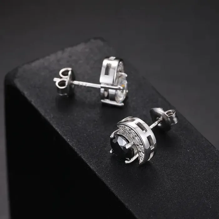 Earrings VVS Moissanite Moon S925 Silver Stud Earrings VVS Jewelry
