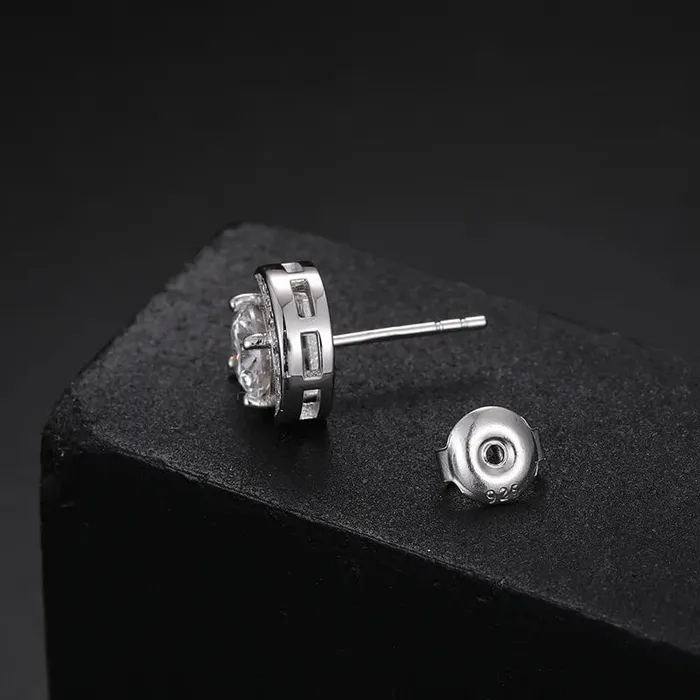 Earrings VVS Moissanite Moon S925 Silver Stud Earrings VVS Jewelry