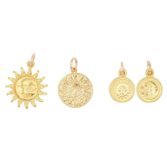 Earthly Abundance Jewelry Charm Necklaces Sun charm Gold Vermeil 25 microns