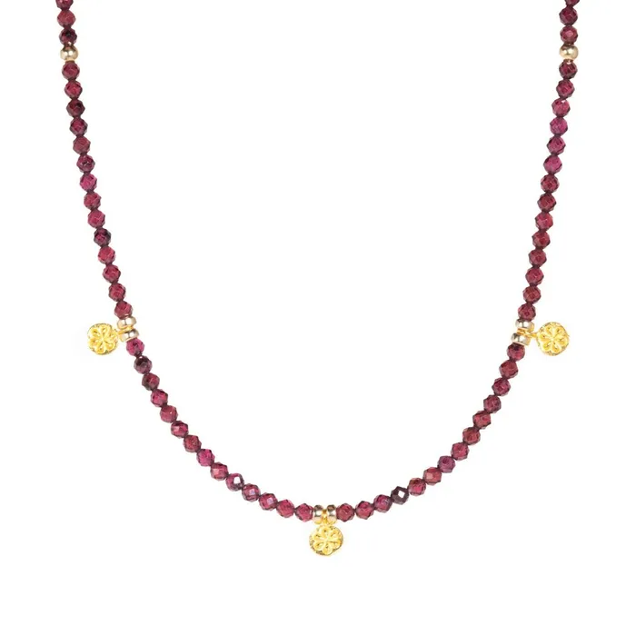 Earthly Abundance Jewelry Necklaces Daisy Garnet Necklace