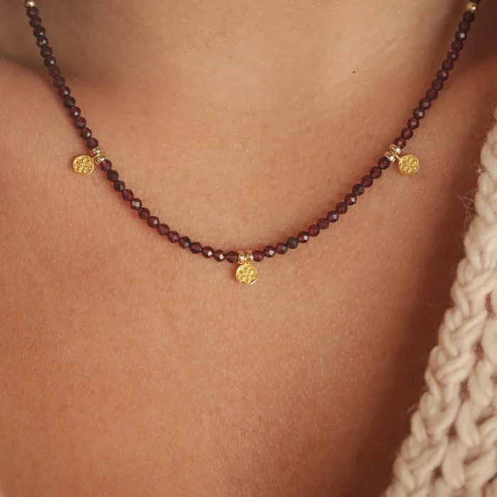 Earthly Abundance Jewelry Necklaces Daisy Garnet Necklace