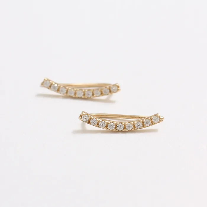 from J Shop Earrings CZ Stick Ear Crawlers