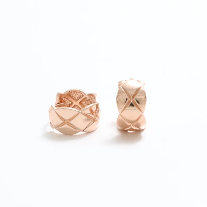 from J Shop Earrings Quilting Huggie Earrings Large