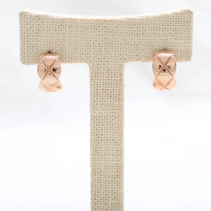 from J Shop Earrings Quilting Huggie Earrings Large