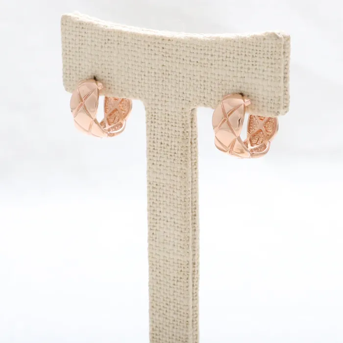 from J Shop Earrings Quilting Huggie Earrings Large