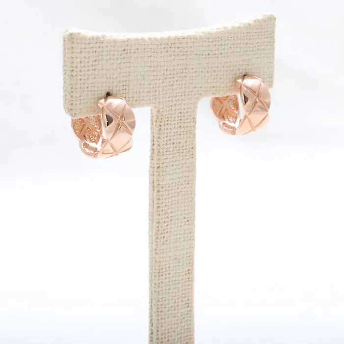 from J Shop Earrings Quilting Huggie Earrings Large
