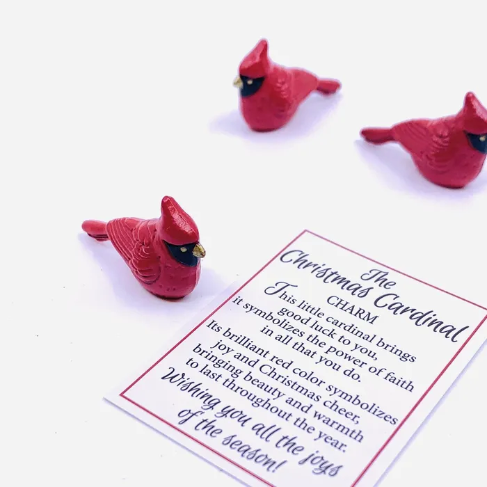 GANZ Charm Necklaces Christmas Cardinal Pocket Charm PT34