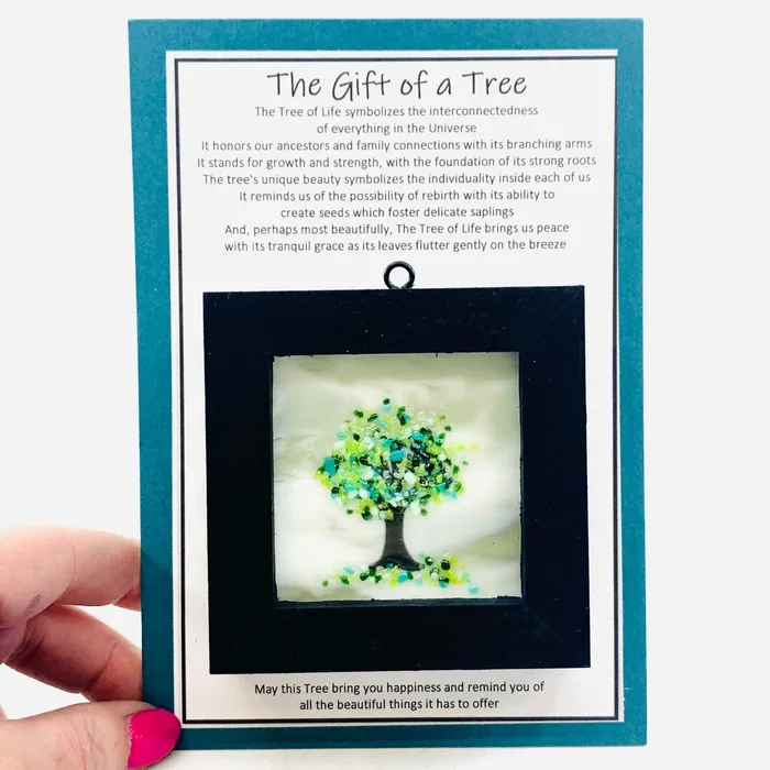 Glimmer Glass Gifts Necklaces Fused Glass Tree of Life Shadow Box 127