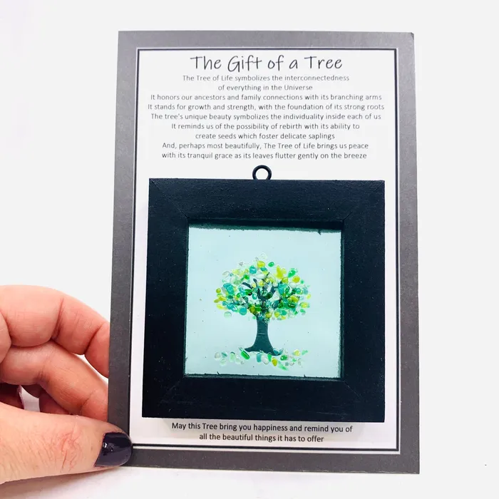 Glimmer Glass Gifts Necklaces Fused Glass Tree of Life Shadow Box 61