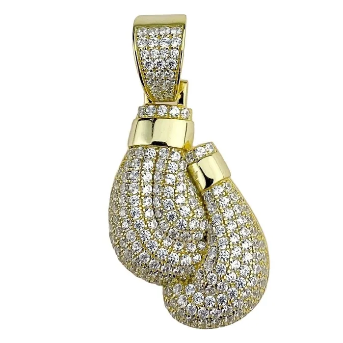 Gold Finish Over Solid 925 Boxing Gloves Iced Pendant Bling Cartel Admin PreStyled Sets Gold Finish Over Solid 925 Boxing Gloves Iced Pendant Bling Cartel Admin PreStyled Sets