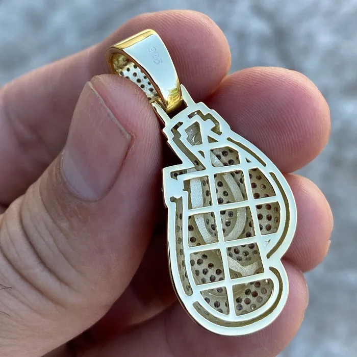 Gold Finish Over Solid 925 Boxing Gloves Iced Pendant Bling Cartel Admin PreStyled Sets