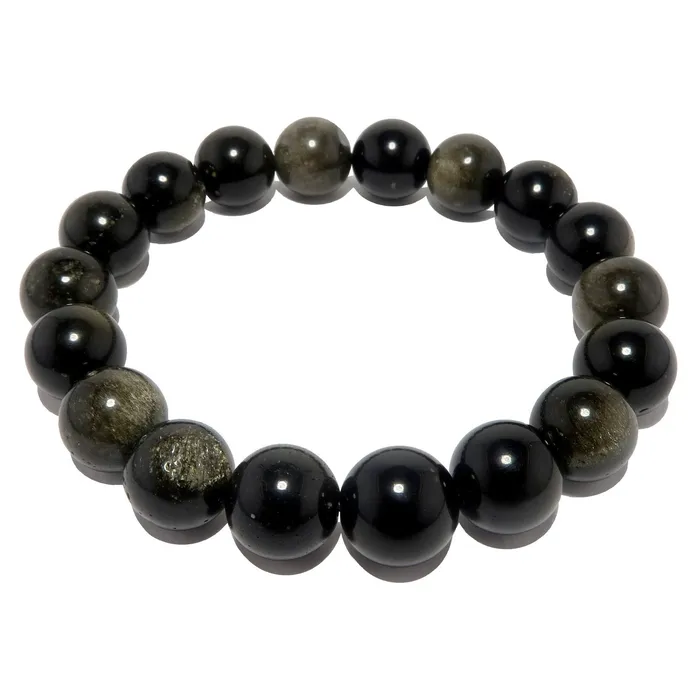 Gold Sheen Obsidian Bracelet Bedazzle My Style Satin Crystals Bracelets