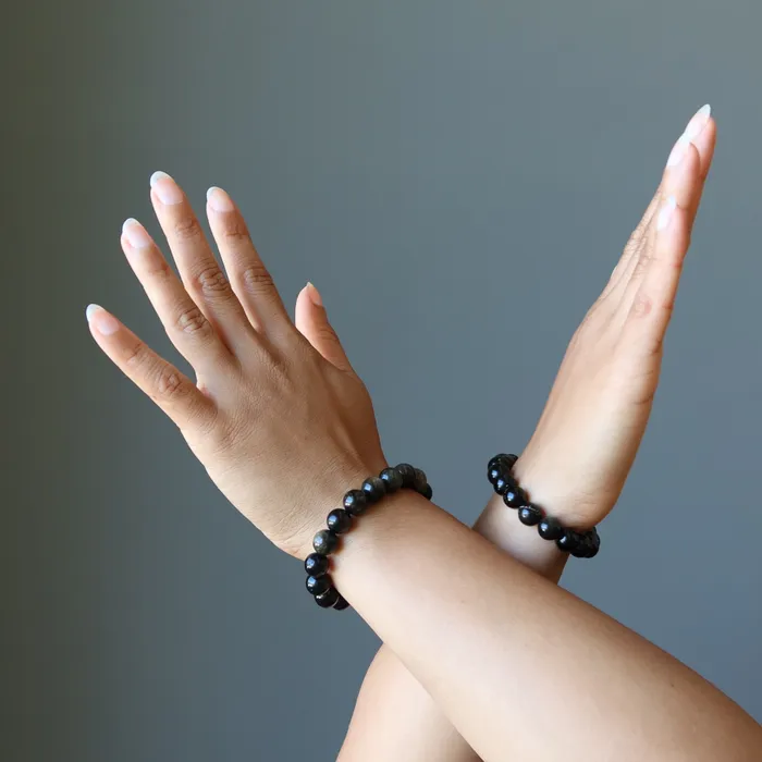 Gold Sheen Obsidian Bracelet Bedazzle My Style Satin Crystals Bracelets
