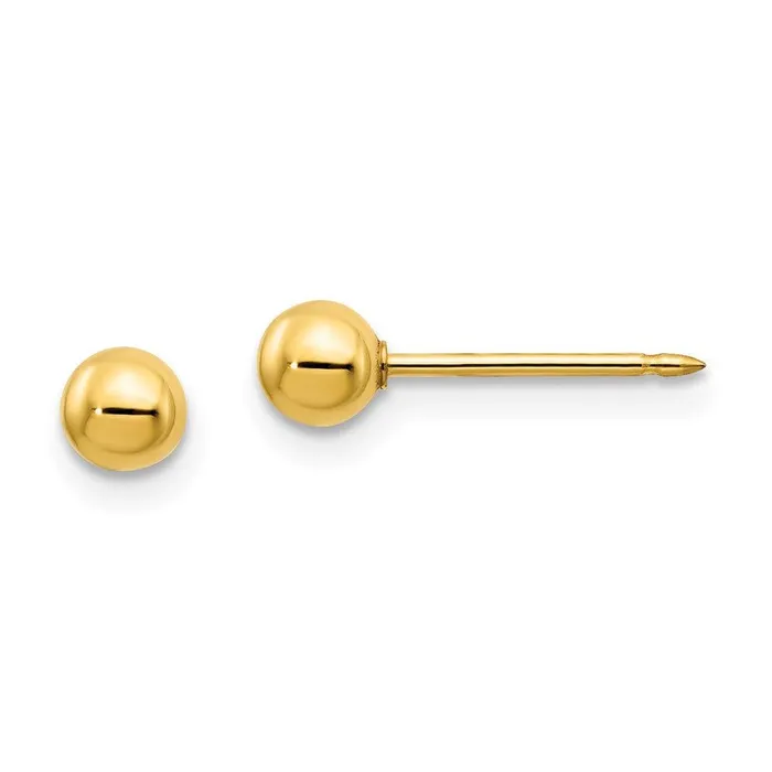 Inverness 14k 4mm BallLong Post Earrings Jewelry Earrings