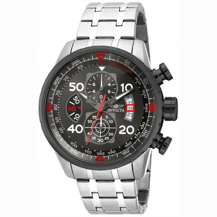 Invicta 17204 Mens Aviator Chronograph Gunmetal Dial Stainless Steel Bracelet Watch Invicta Bracelets Invicta 17204 Mens Aviator Chronograph Gunmetal Dial Stainless Steel Bracelet Watch Invicta Bracelets