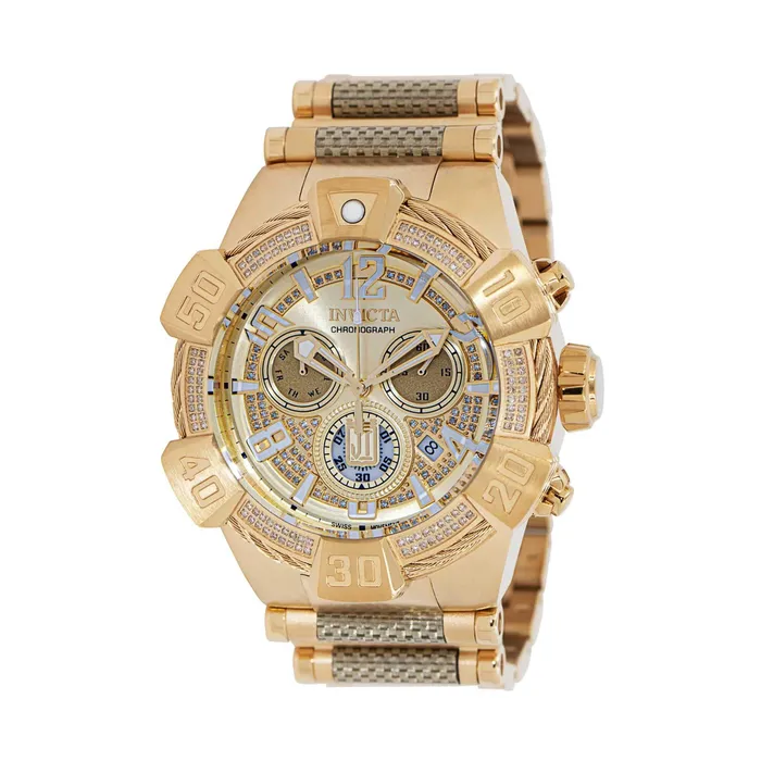 Invicta Bracelets Invicta Mens Chronograph Watch Jason Taylor Diamond Gold Tone Dial Bracelet 40436 Invicta Bracelets Invicta Mens Chronograph Watch Jason Taylor Diamond Gold Tone Dial Bracelet 40436