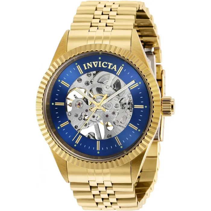 Invicta Bracelets Invicta Mens Mechanical Watch Specialty Blue Skeleton Dial YG Bracelet 36443 Invicta Bracelets Invicta Mens Mechanical Watch Specialty Blue Skeleton Dial YG Bracelet 36443