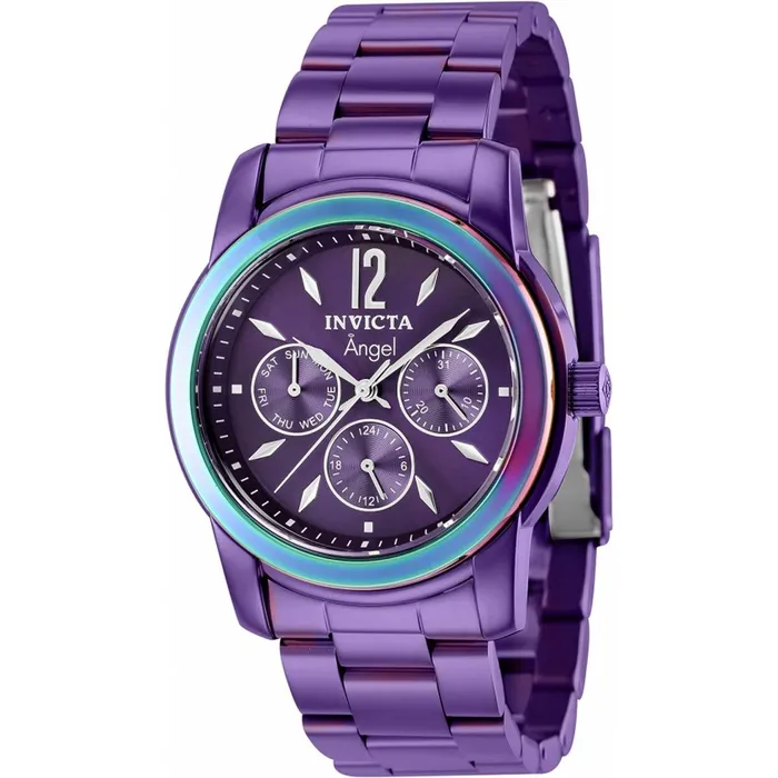 Invicta Bracelets Invicta Womens Quartz Watch Angel DayDate Purple Stainless Steel Bracelet 40226 Invicta Bracelets Invicta Womens Quartz Watch Angel DayDate Purple Stainless Steel Bracelet 40226