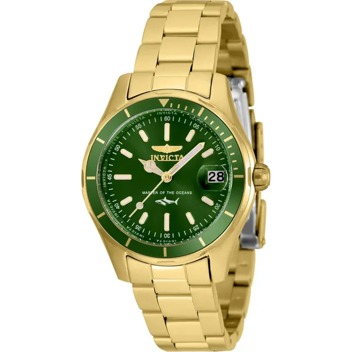 Invicta Bracelets Invicta Womens Quartz Watch Pro Diver Green Dial Yellow Gold Steel Bracelet 35604 Invicta Bracelets Invicta Womens Quartz Watch Pro Diver Green Dial Yellow Gold Steel Bracelet 35604