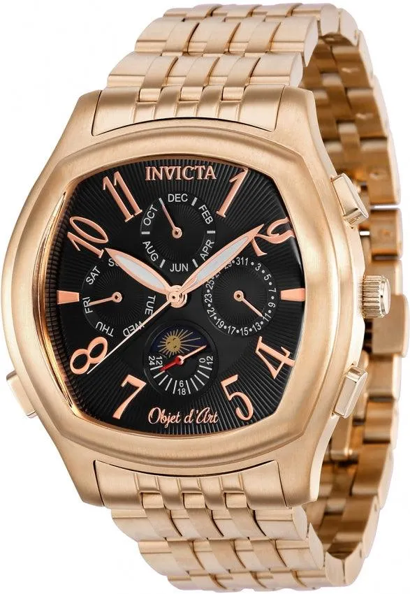 Invicta Mens Automatic Watch Objet D Art Black Dial Rose Gold Bracelet 37658 Invicta Bracelets Invicta Mens Automatic Watch Objet D Art Black Dial Rose Gold Bracelet 37658 Invicta Bracelets