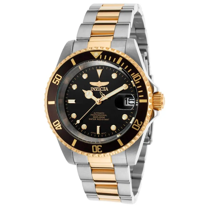 Invicta Mens Automatic Watch Pro Diver Black Dial Two Tone Yellow Bracelet 8927C Invicta Bracelets Invicta Mens Automatic Watch Pro Diver Black Dial Two Tone Yellow Bracelet 8927C Invicta Bracelets