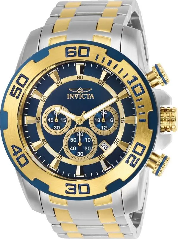 Invicta Mens Chronograph Watch Pro Diver Blue Dial Two Tone Bracelet 26296 Invicta Bracelets Invicta Mens Chronograph Watch Pro Diver Blue Dial Two Tone Bracelet 26296 Invicta Bracelets