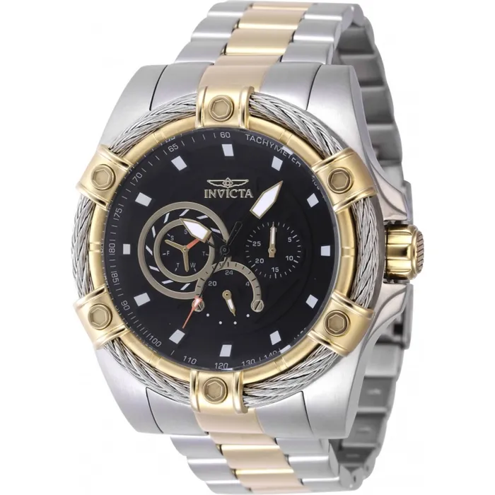 Invicta Mens Watch Bolt Quartz DayDate Black Dial Two Tone Bracelet 46871 Invicta Bracelets Invicta Mens Watch Bolt Quartz DayDate Black Dial Two Tone Bracelet 46871 Invicta Bracelets