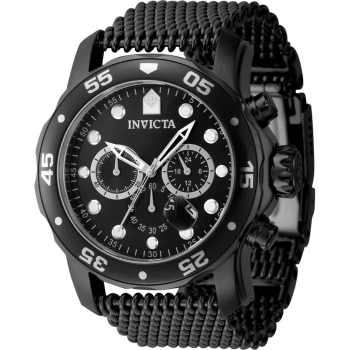 Invicta Mens Watch Pro Diver Chronograph Black Dial Silver Steel Bracelet 47242 Invicta Bracelets Invicta Mens Watch Pro Diver Chronograph Black Dial Silver Steel Bracelet 47242 Invicta Bracelets