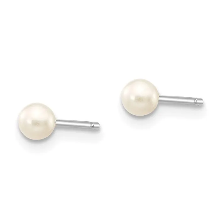 Jewelry 14k White Gold 34mm White Round FW Cultured Pearl Stud Post Earrings Earrings Jewelry 14k White Gold 34mm White Round FW Cultured Pearl Stud Post Earrings Earrings