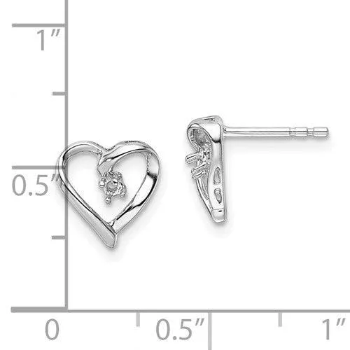 Jewelry 14k White Gold Fancy Diamond Heart Earring Mountings No Stones Included No Backs Earrings Jewelry 14k White Gold Fancy Diamond Heart Earring Mountings No Stones Included No Backs Earrings