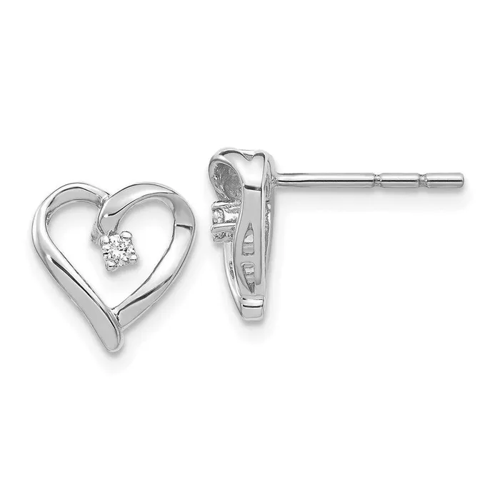Jewelry 14k White Gold Fancy Diamond Heart Earring Mountings No Stones Included No Backs Earrings Jewelry 14k White Gold Fancy Diamond Heart Earring Mountings No Stones Included No Backs Earrings