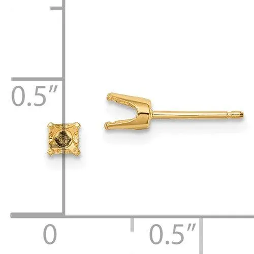 Jewelry Earrings 14k 425mm Round Stud Earring Mounting wbacks No Stones Included Jewelry Earrings 14k 425mm Round Stud Earring Mounting wbacks No Stones Included