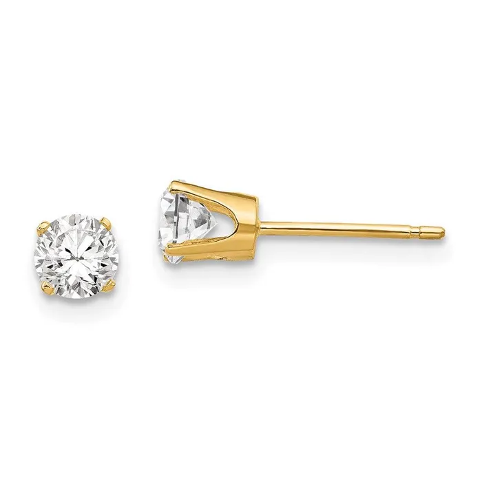 Jewelry Earrings 14k 425mm Round Stud Earring Mounting wbacks No Stones Included Jewelry Earrings 14k 425mm Round Stud Earring Mounting wbacks No Stones Included
