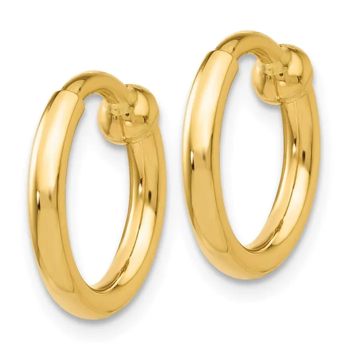 Jewelry Earrings 14k NonPierced Hoop Earrings Jewelry Earrings 14k NonPierced Hoop Earrings