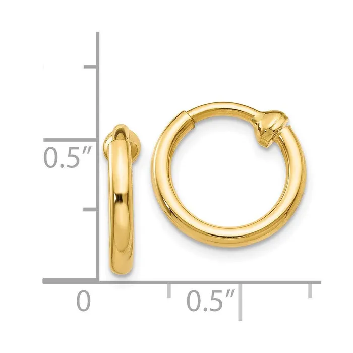 Jewelry Earrings 14k NonPierced Hoop Earrings Jewelry Earrings 14k NonPierced Hoop Earrings