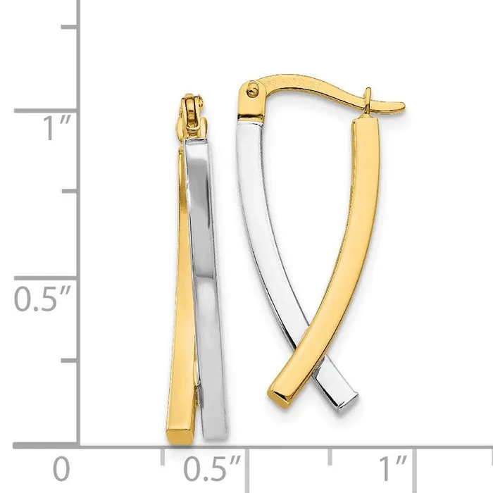 Jewelry Earrings 14K Twotone Hinged Tube Earrings Jewelry Earrings 14K Twotone Hinged Tube Earrings