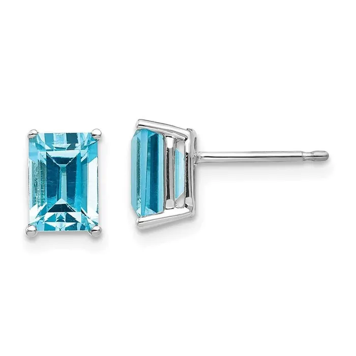 Jewelry Earrings 14k White Gold 7x5mm Emerald Earring Mounting No Stones Included No Backs