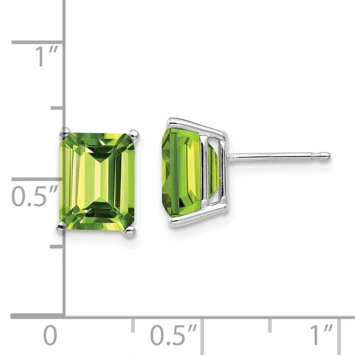 Jewelry Earrings 14k White Gold 9x7mm Emerald Cut Peridot Earrings Jewelry Earrings 14k White Gold 9x7mm Emerald Cut Peridot Earrings