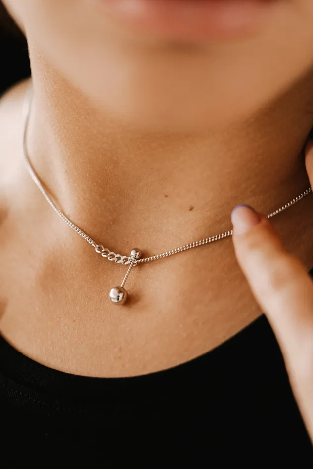 Kty Necklaces Big Small Bubble Necklace Silver