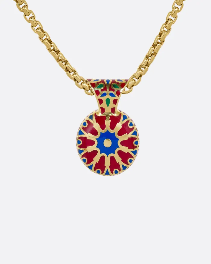 KATHRYN BENTLEY Greta Sapphire and Enamel Pendant Necklace Necklaces KATHRYN BENTLEY Greta Sapphire and Enamel Pendant Necklace Necklaces