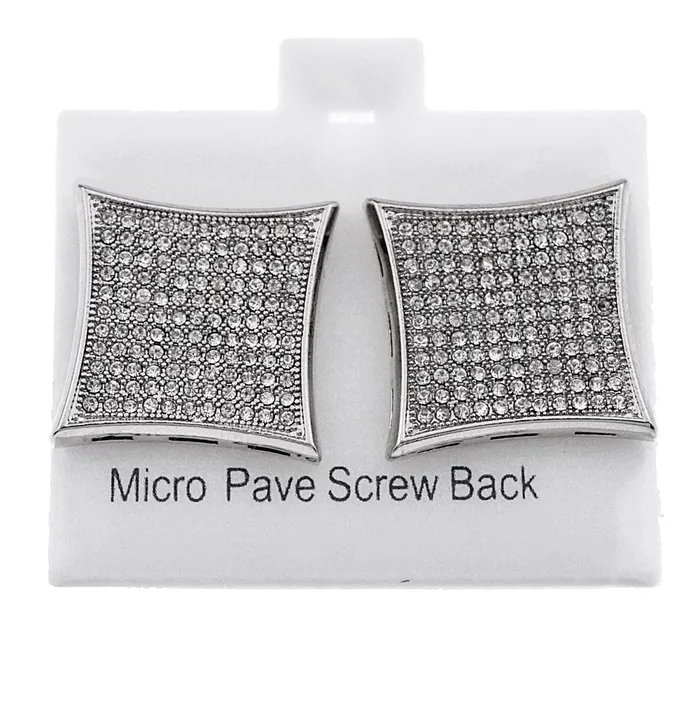 Kite Silver Tone 20MM Screw Back Micro Pave Earrings Bling Cartel Admin Earrings Kite Silver Tone 20MM Screw Back Micro Pave Earrings Bling Cartel Admin Earrings
