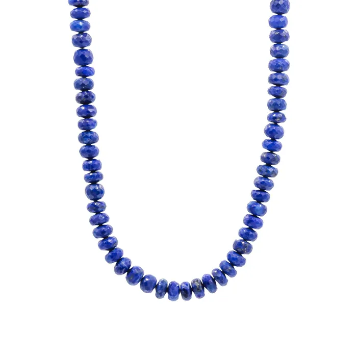 Lapis lazuli faceted rondel necklace Earthly Abundance Necklaces