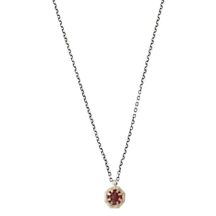 Lauren Wolf Jewelry Necklaces Small Ruby Octagon Necklace