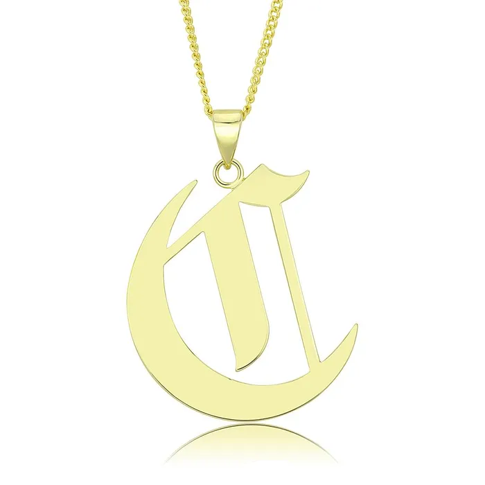 LO228 Gold Brass Chain Pendant with No Stone Alamode Necklaces