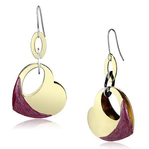 LO2693 Gold Iron Earrings with Epoxy in Siam Alamode Earrings