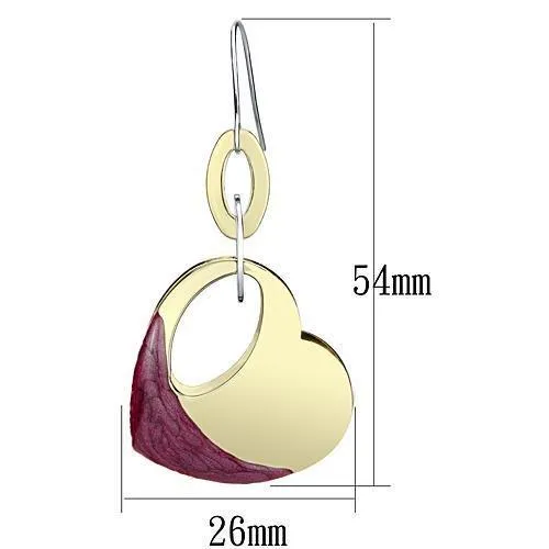 LO2693 Gold Iron Earrings with Epoxy in Siam Alamode Earrings