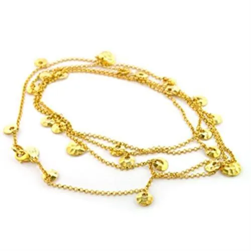 LO300 Gold Brass Necklace with No Stone Alamode Necklaces