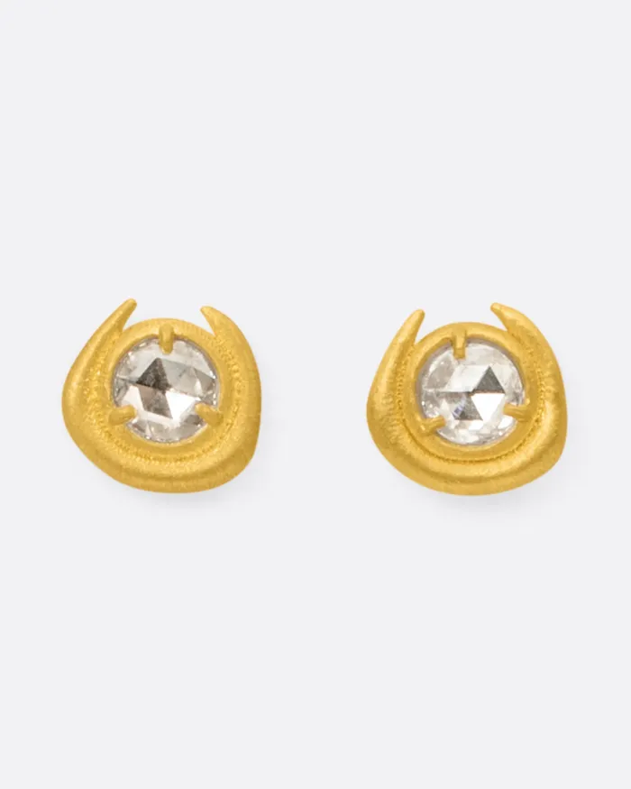 LORI LEVEN Earrings Rose Cut Diamond Stud